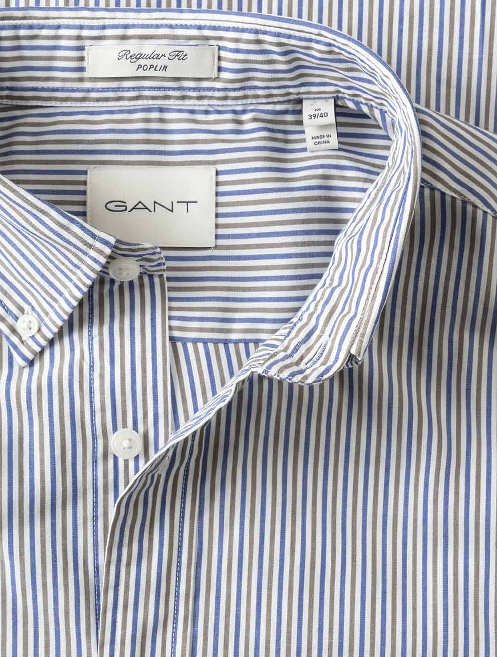 3262001A26 TAUPE 260 E110 REG POPLIN STRIPE SHIRT — 7S8A5459.jpg