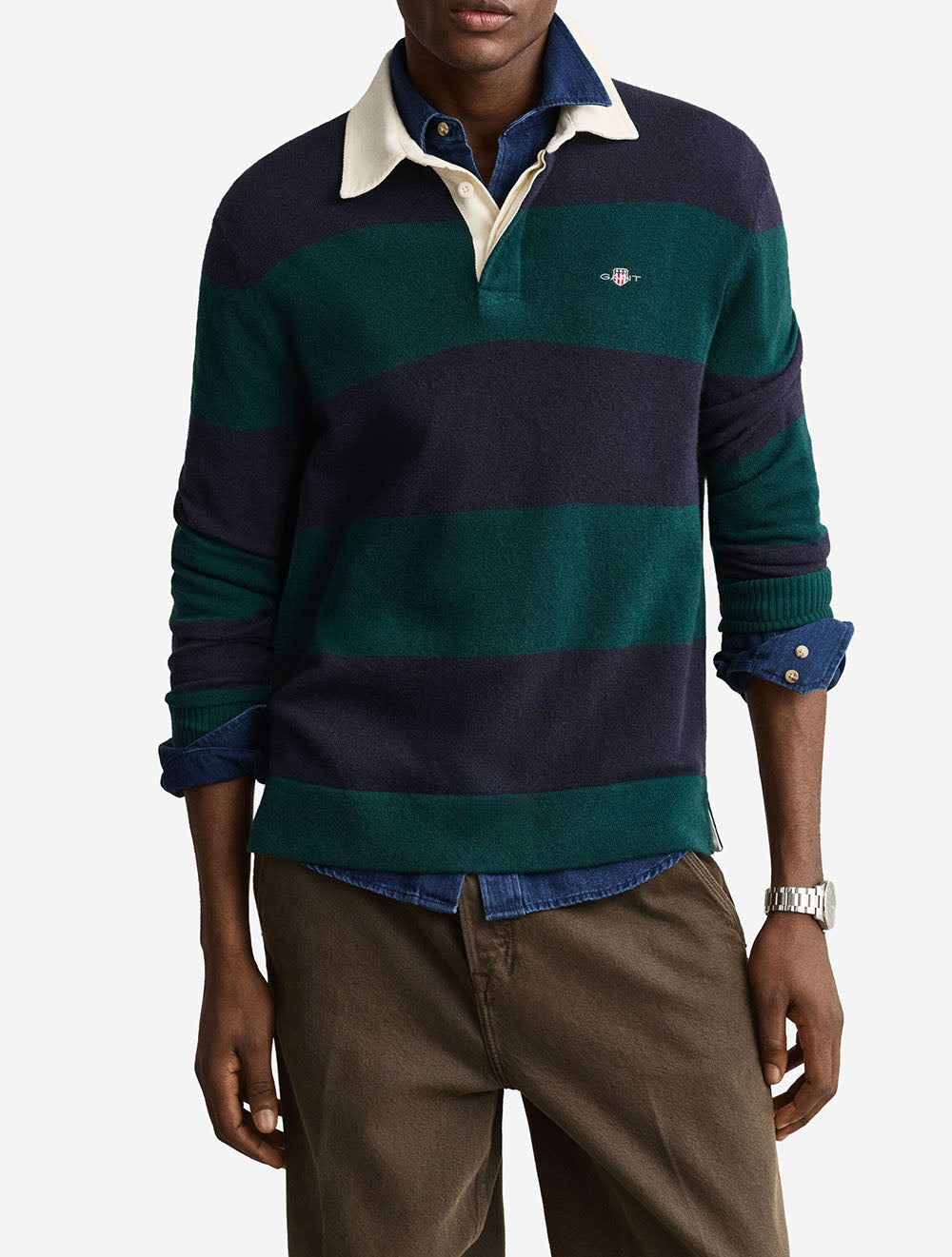 8050320A26 EMERAL 321 E170 BARSTRIPED LAMBSWOOL RUGGER — 2 8050320-321-model-fv-1.jpeg