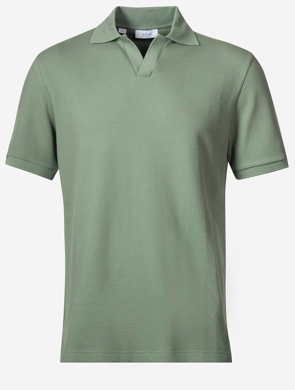 100014580 GREEN 65 E209 ETON Open Collar ss Knit Polo — 7S8A3969.jpg