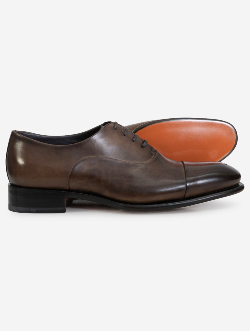MCCR12621 LBROWN T50 E859 SANTONI Oxford Toe Cap Shoe — 7S8A6555.jpg