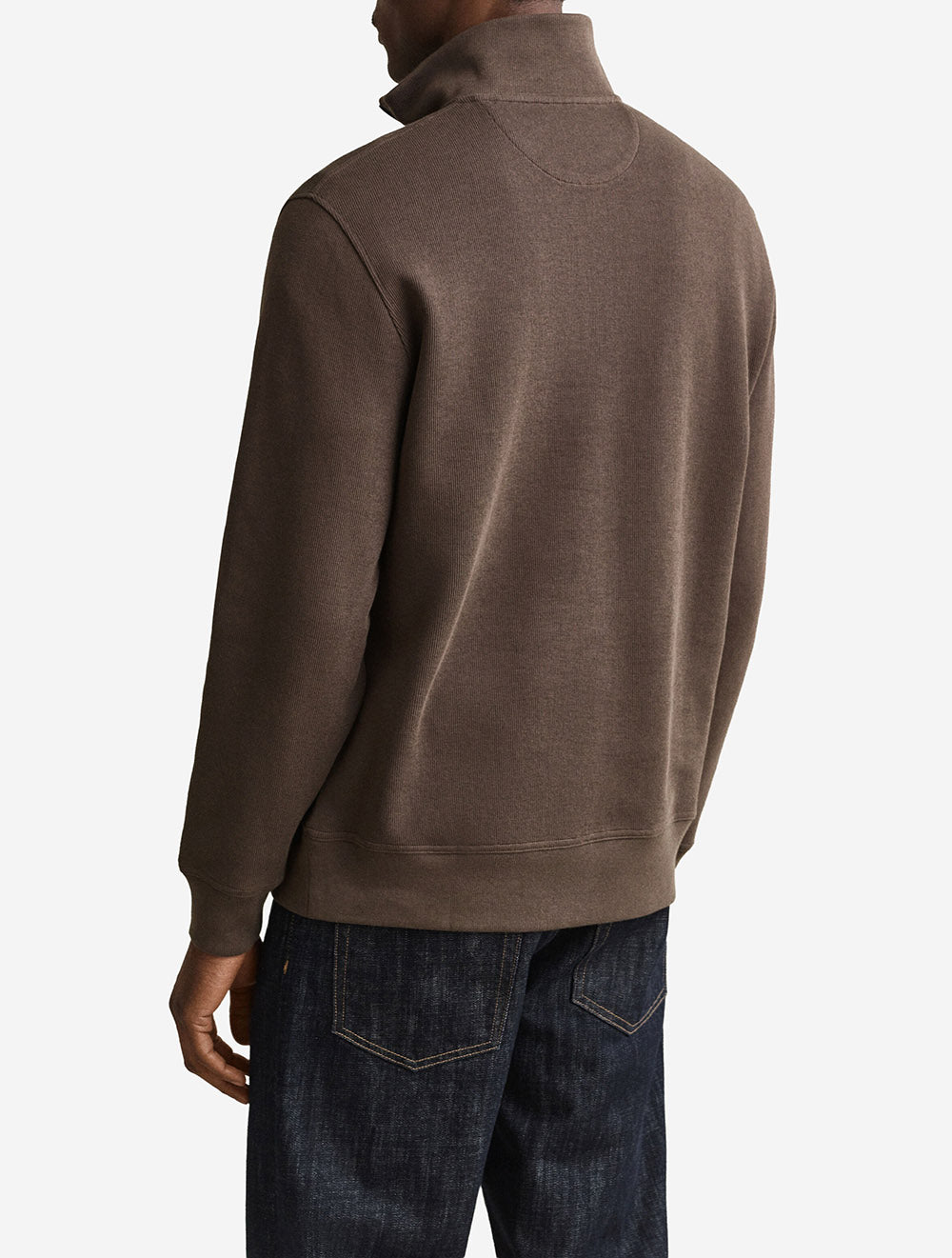 2067160A26 BROWN 262 E150 SACKER RIB HALF ZIP — 3 2067160-262-model-bv-1.jpeg