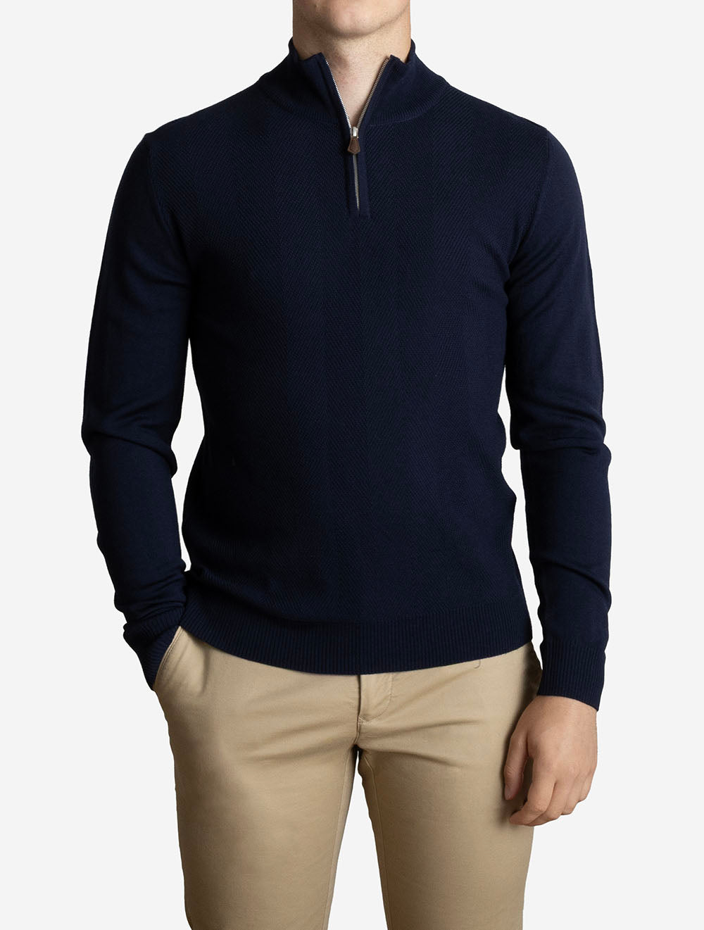 4204201355 NAVY 190 E249 Stenstroms Herringbone Half Zip — 7S8A9066.jpg