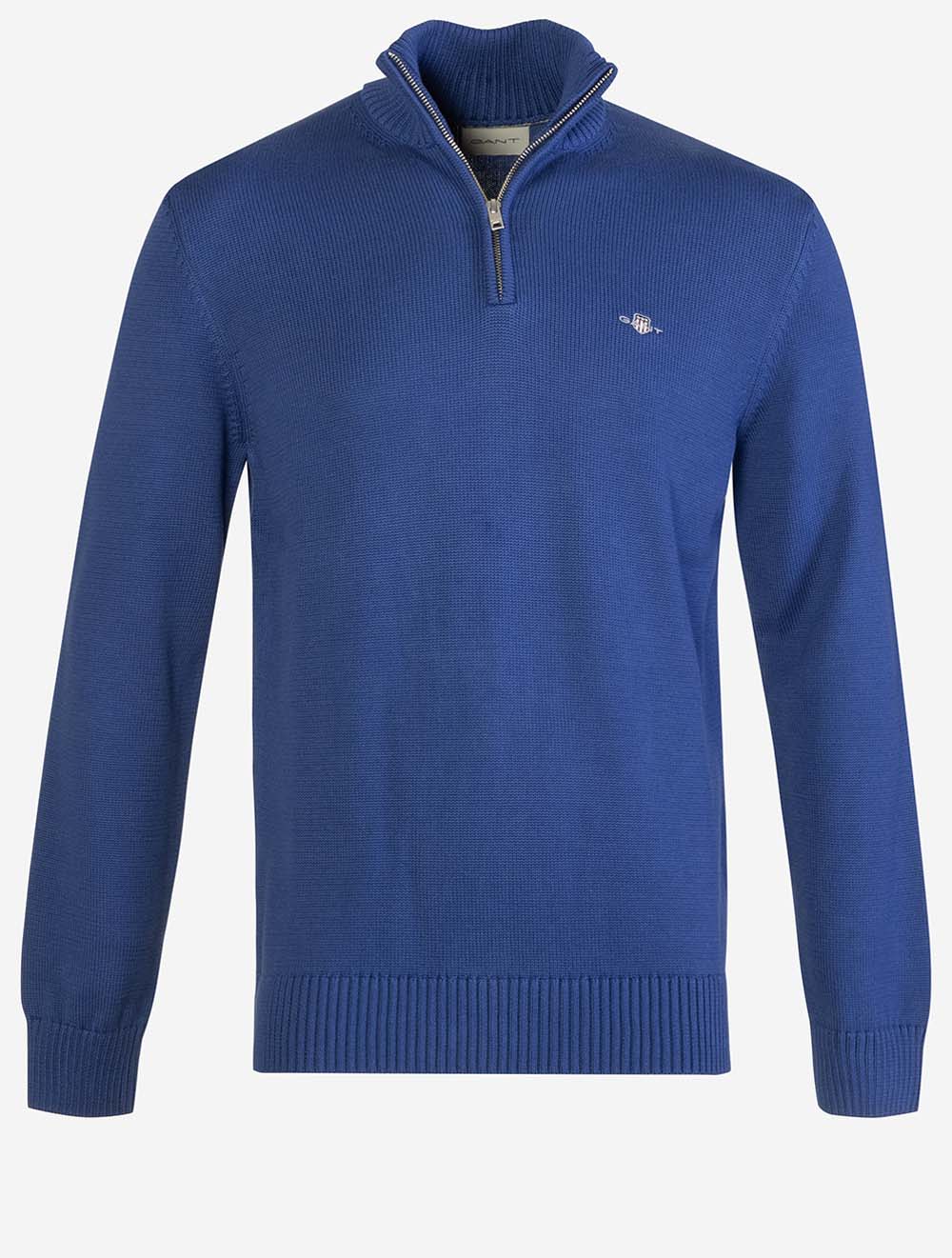 8030170A26 BLUE 435 E140 COTTON KNIT HALF ZIP SWEATER — 1 7S8A6705.jpg