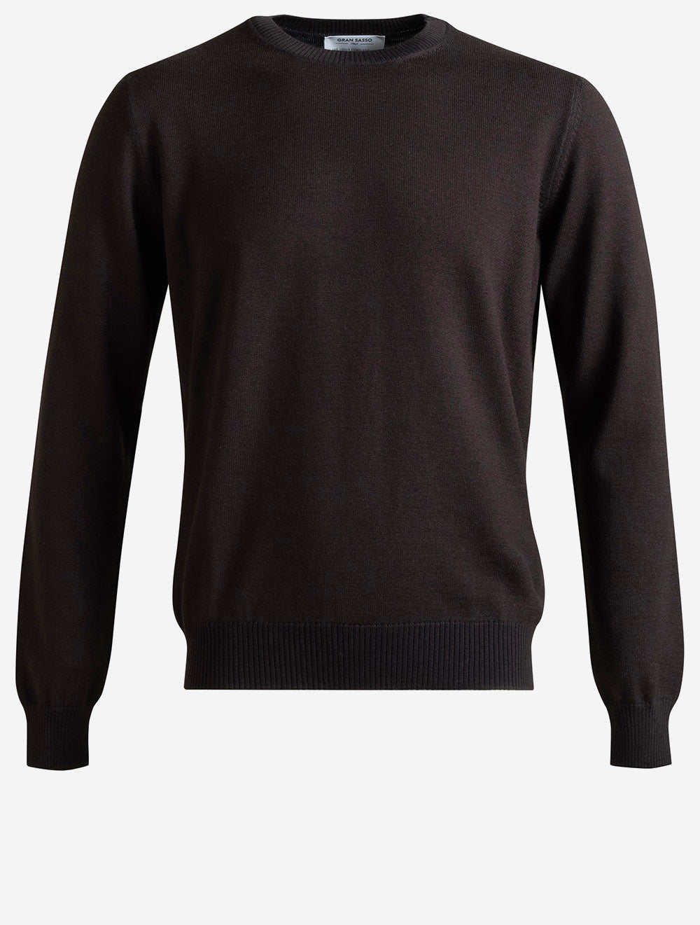 5715314425 BROWN 195 E229 Gran Sasso Crew Neck Knit — 7S8A7992.jpg