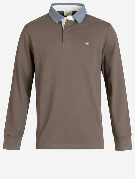 GANT Classic Heavy Rugger Taupe | Men's Rugby Shirts at Louis