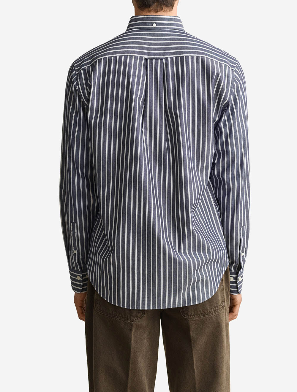 3263003A26 BLUE 409 E110 REG POPLIN STRIPE SHIRT — 3 3263003-409-model-bv-1.jpeg