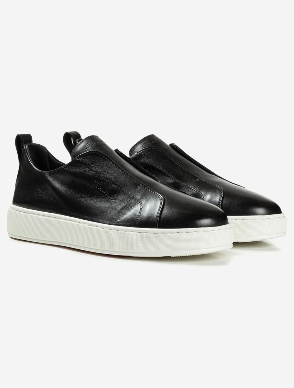 MBCD21995L BLACK N01 E650 Santoni Leather Slip On Sneaker — 7S8A1009.jpg