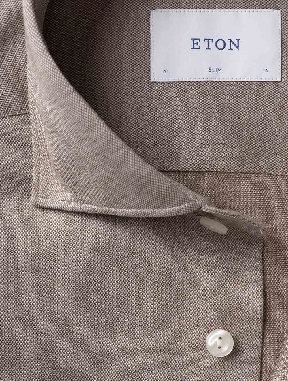 100014987 BROWN 37 E239 ETON Slim Jacquard Knit Shirt — 7S8A7909.jpg