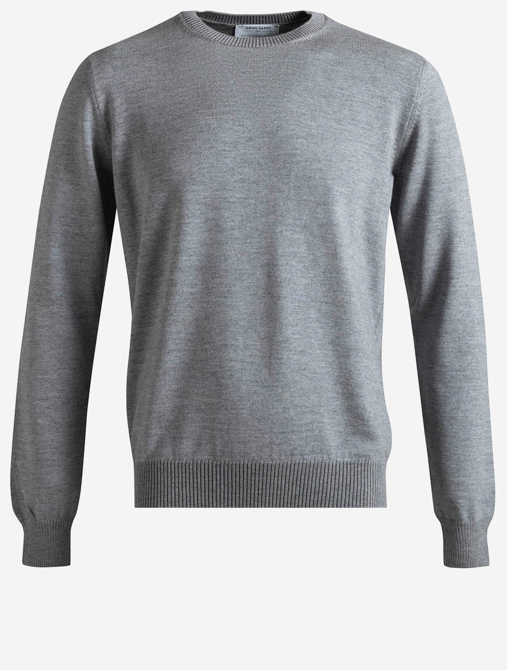 5715314425 GREY 071 E229 Gran Sasso Crew Neck Knit — 7S8A7989.jpg