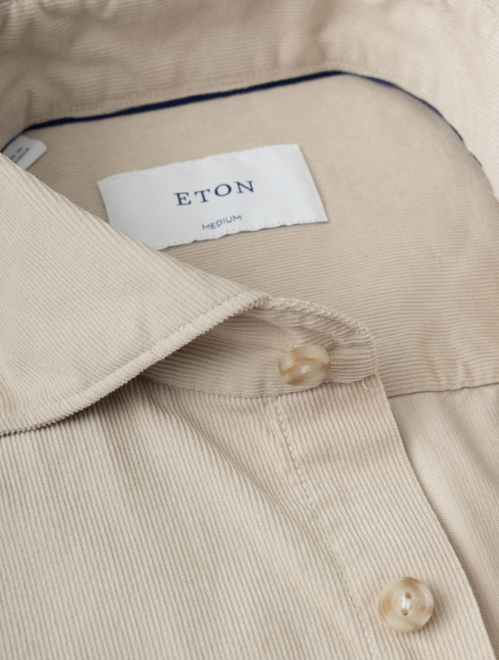 100015464 BEIGE:30 E230 ETON Solid Corduroy Shirt — image-03.jpg