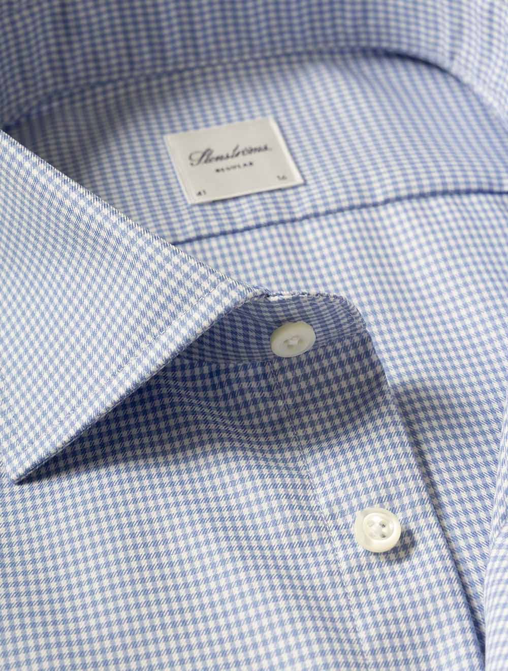6027511735 BLUE 103 E159 Stenstroms Regular Check Shirt — 7S8A8183.jpg