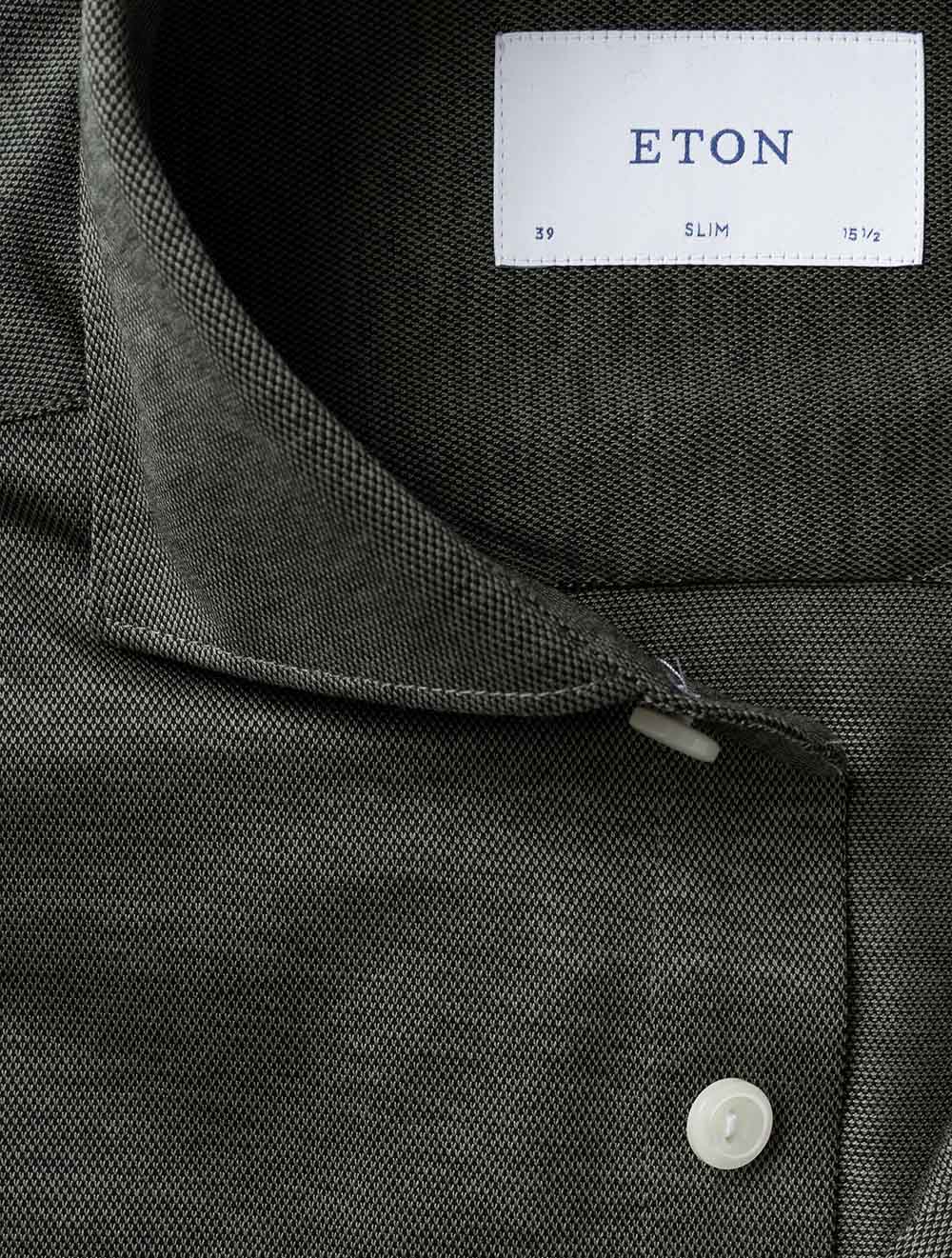 100014987 GREEN 69 E239 ETON Slim Jacquard Knit Shirt — 7S8A7917.jpg