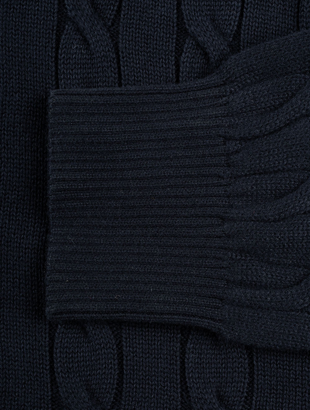 8050603a26 BLUE:433 E150 CABLE KNIT HALF ZIP SWEATER — 276A8215.jpg