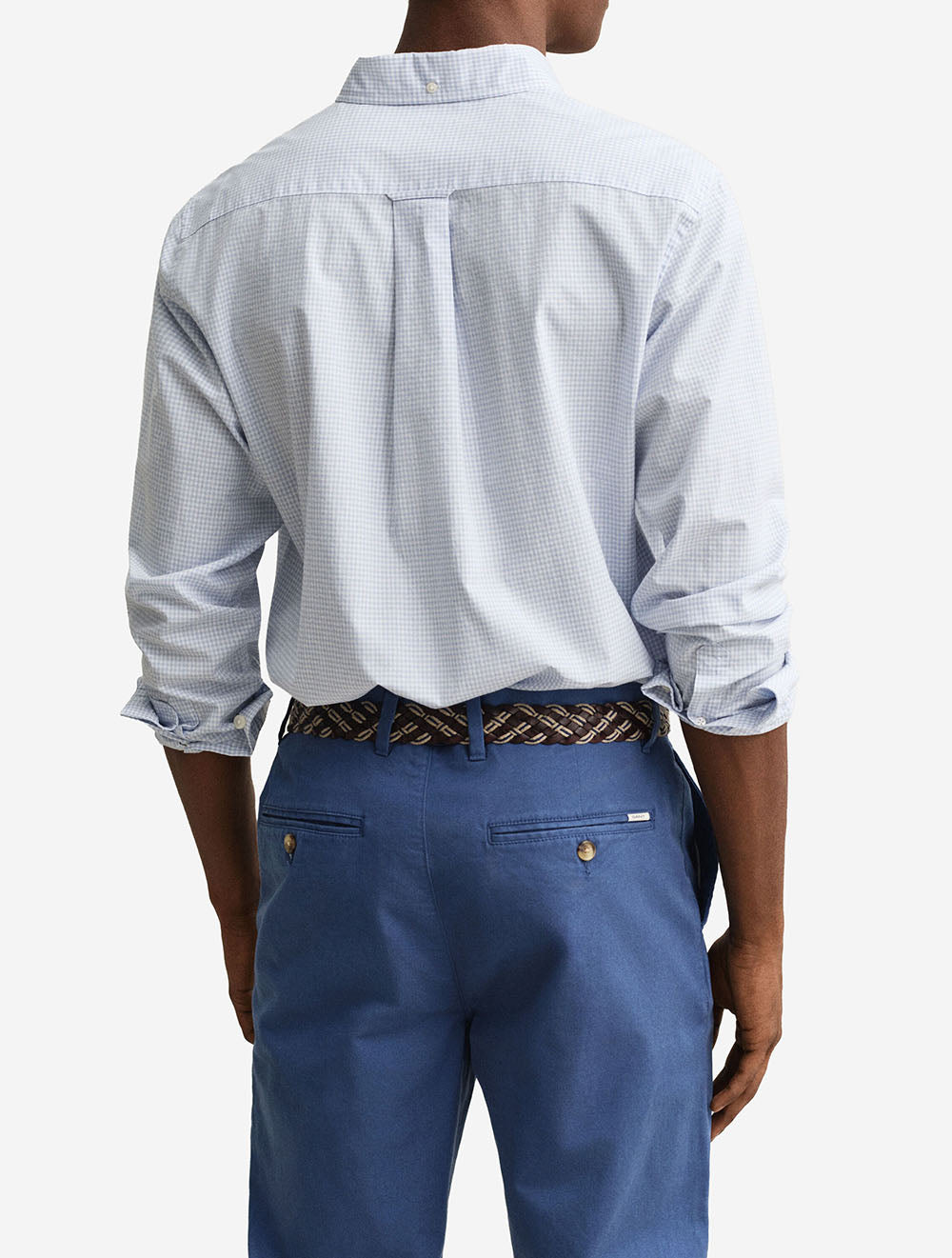 3000150A26 BLUE:455 E110 GANT REG CLASSIC POPLIN GINGHAM SHIRT — imgi_319_time__1765376831__202601-3000150-455-model-bv-1.jpg