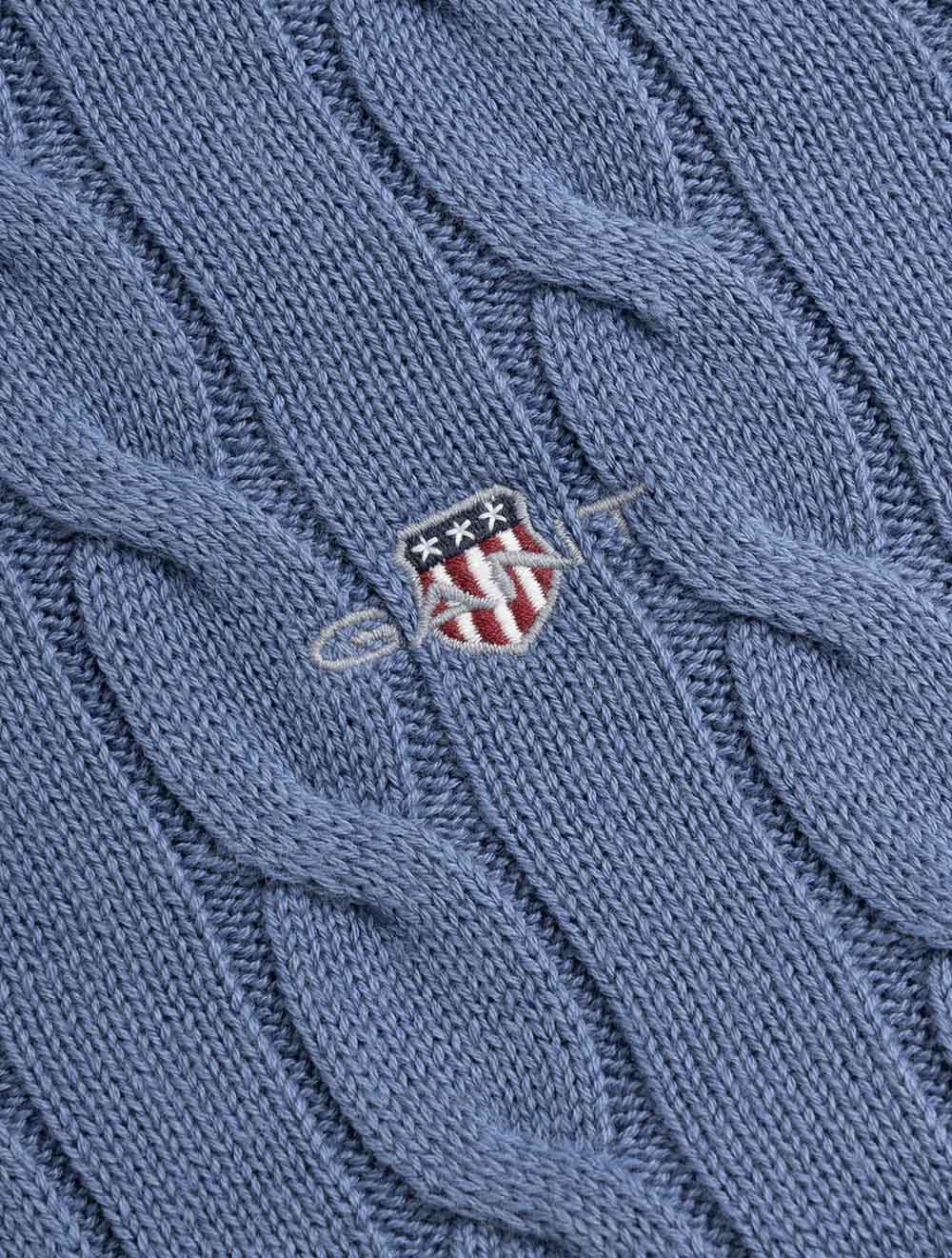 8050603A26 BLUE 476 E150 CABLE KNIT HALF ZIP SWEATER — 7S8A2716.jpg