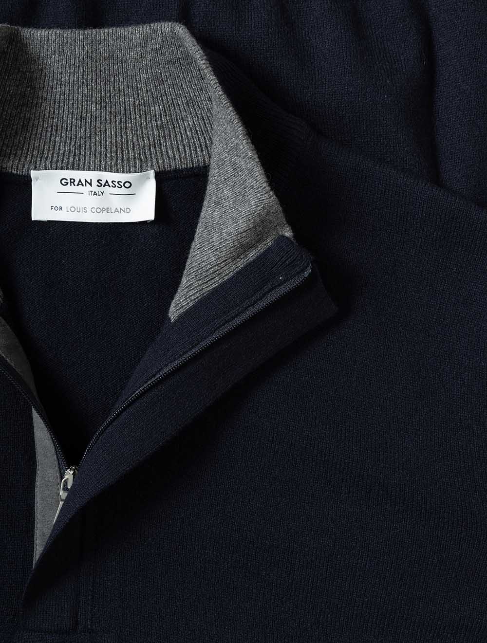 5510719675N NAVY 598 E259 Gran Sasso Mock Zip Knit — 7S8A8060.jpg
