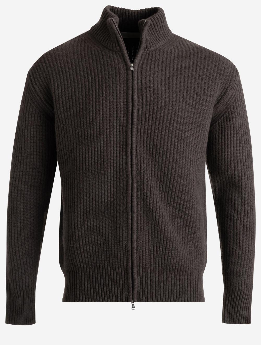 02130000 BROWN 200 E365 Aurelien Ribbed Full Zip Cardig — 7S8A1579.jpg