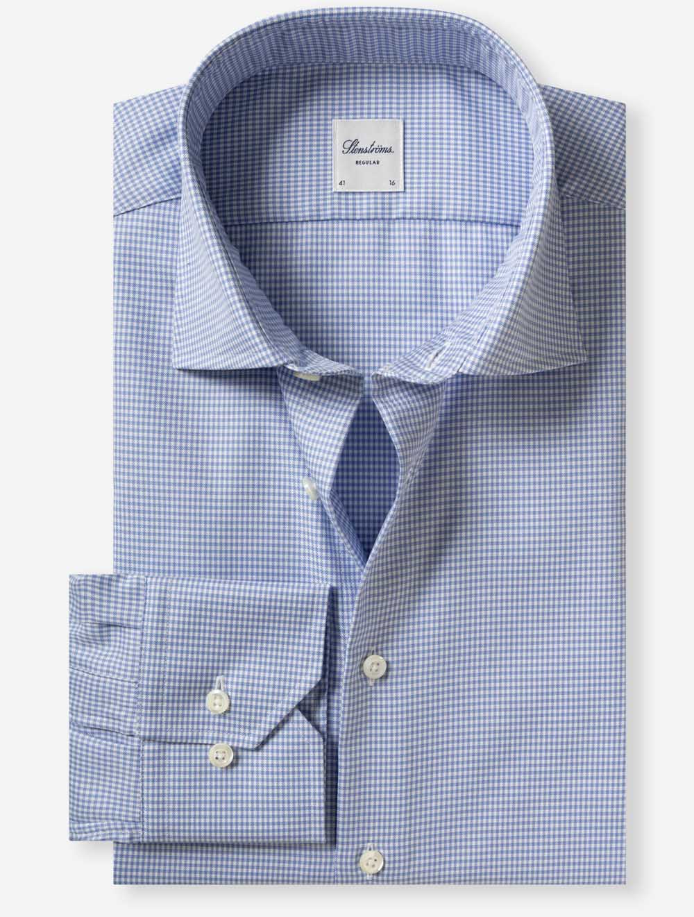 6027511735 BLUE 103 E159 Stenstroms Regular Check Shirt — 7S8A8181.jpg