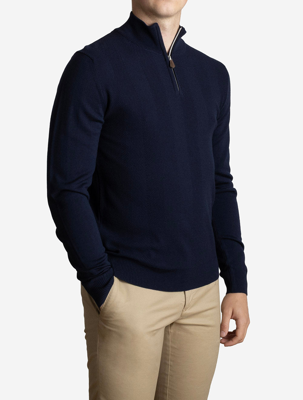 4204201355 NAVY 190 E249 Stenstroms Herringbone Half Zip — 7S8A9069.jpg