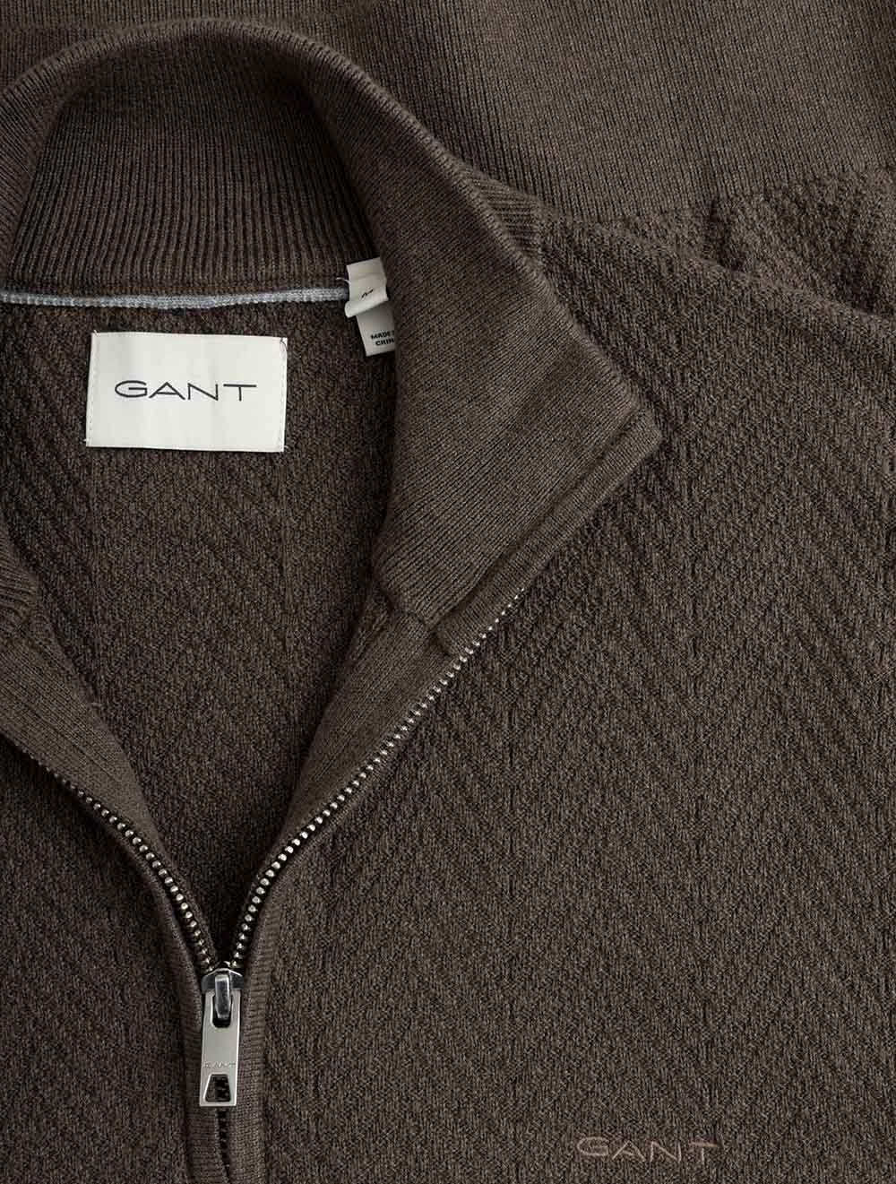 8050333A26 BROWN 281 E160 HERRINGBONE TEXTURE HALF ZIP — 7S8A2711.jpg