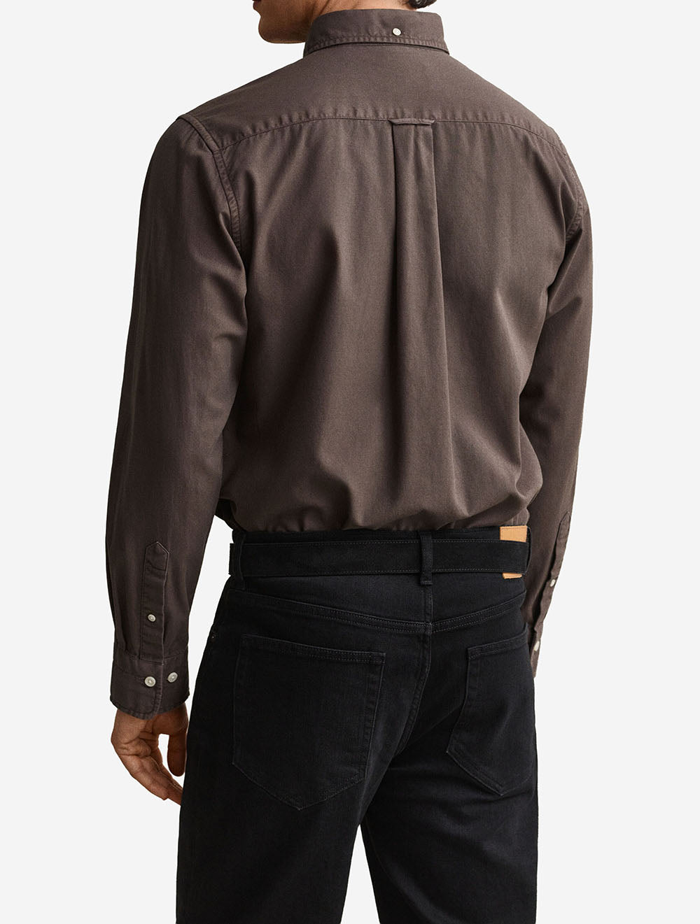 3250203A26 BROWN 262 E130 REG GMNT DYED TWILL SHIRT — 3 3250203A26 BROWN 262.jpeg