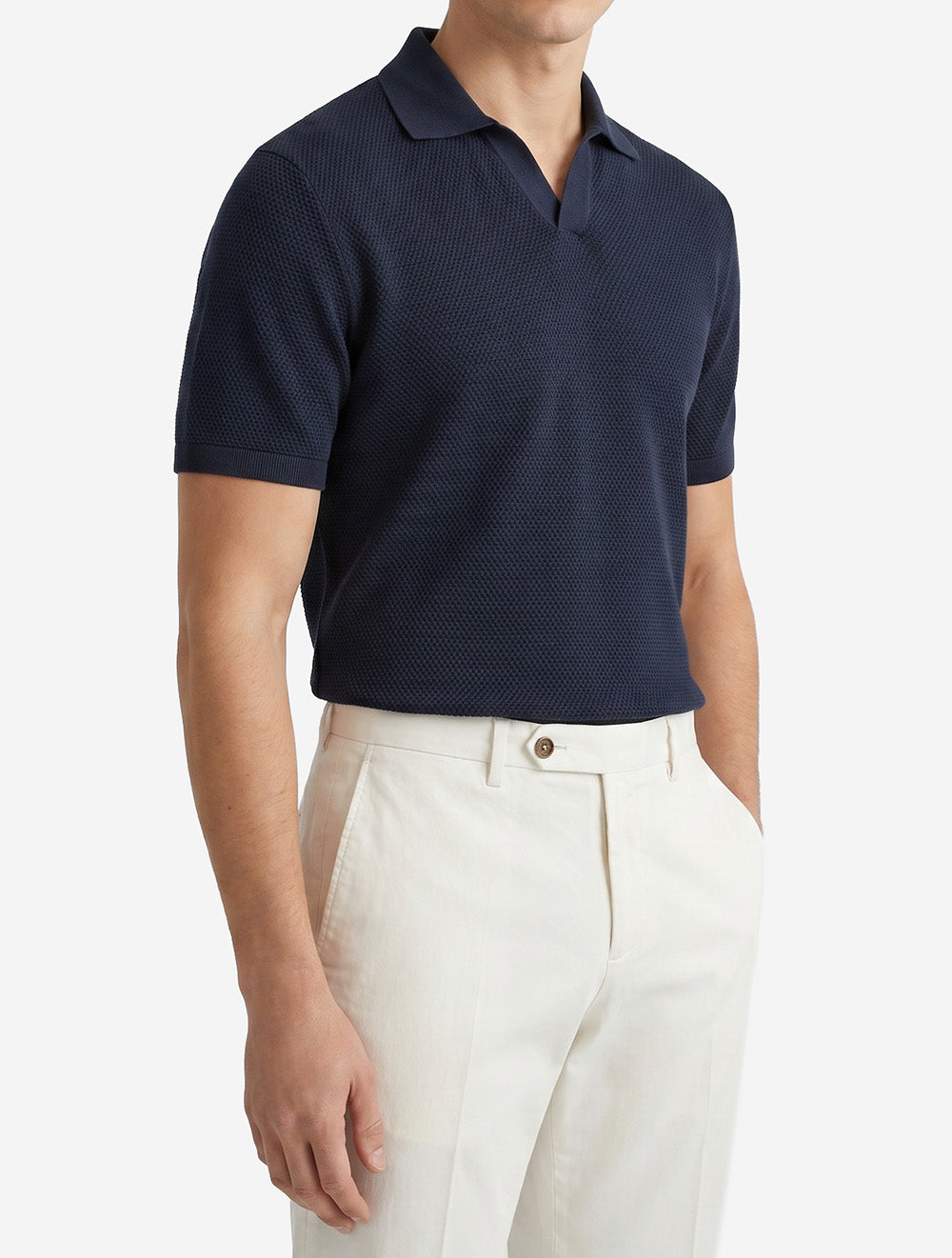 100014580 NAVY 28 E209 ETON Open Collar SS Knit Polo — 100014580 NAVY 28 E209 ETON Open Collar SS Knit Polo model.jpg