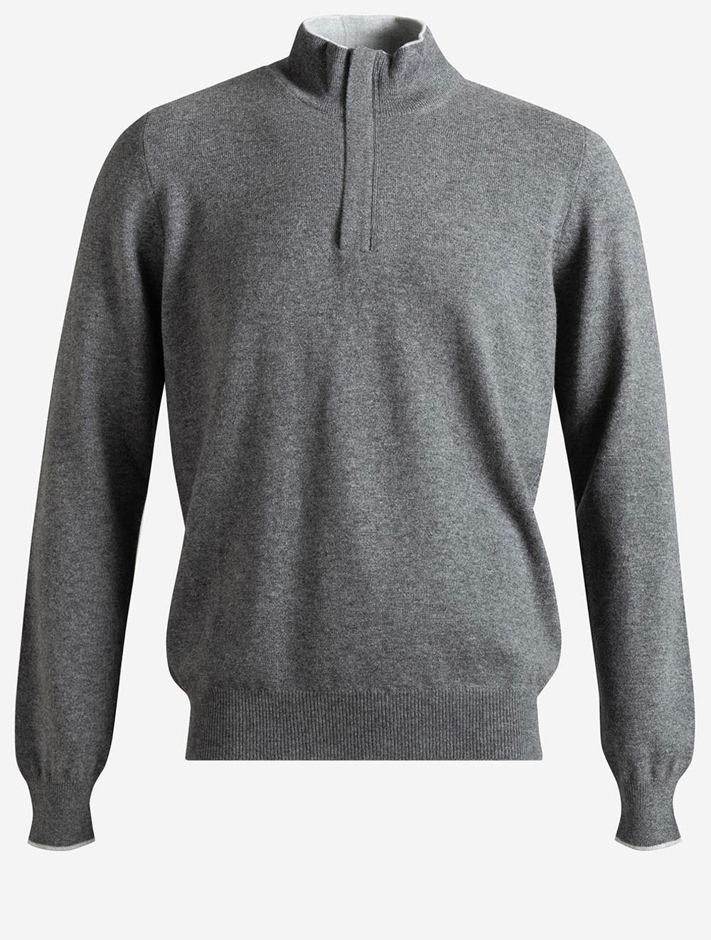 5510719675N GREY 072 E259 Gran Sasso Mock Zip Knit — 7S8A7967.jpg