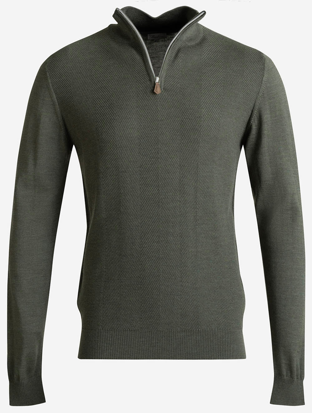 4204201355 GREEN 465 E249 Stenstroms Herringbone Half Zip — 1 7S8A9770.jpg