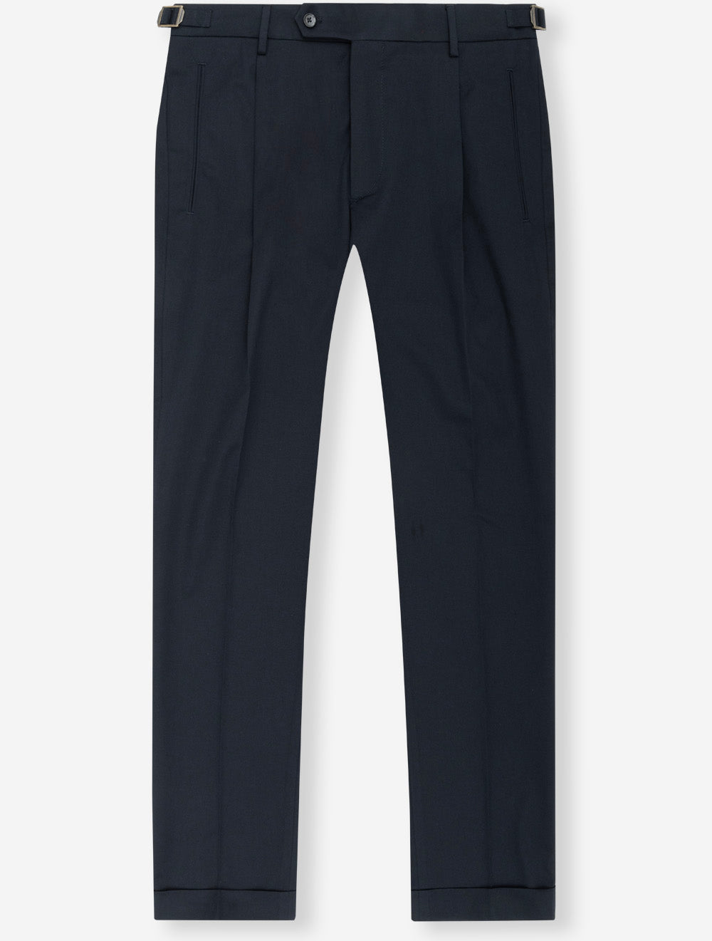 1730 NAVY E299 Berwhich Pleated Cotton Trouser — 7S8A8287.jpg