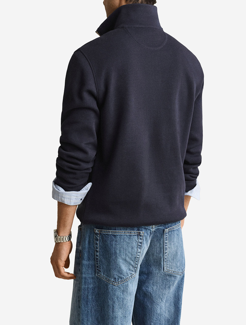 2067160A26 BLUE 433 E150 SACKER RIB HALF ZIP — 3 2067160-433-model-bv-1.jpeg