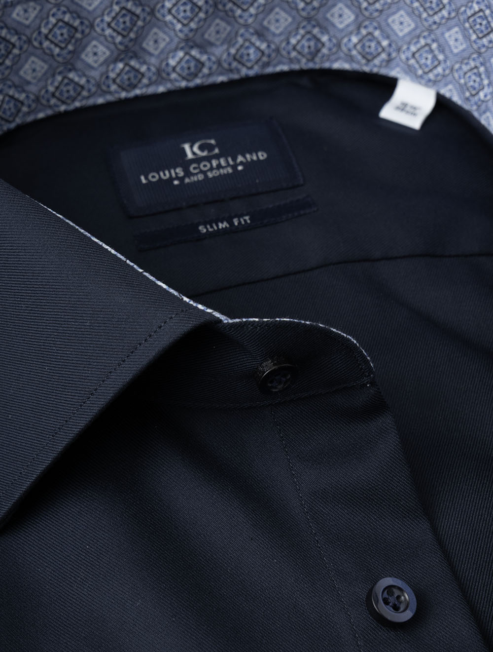 FLAINEGSF NAVY E219 LC Slim Plain Geo Inlay Shirt — image-03.jpg