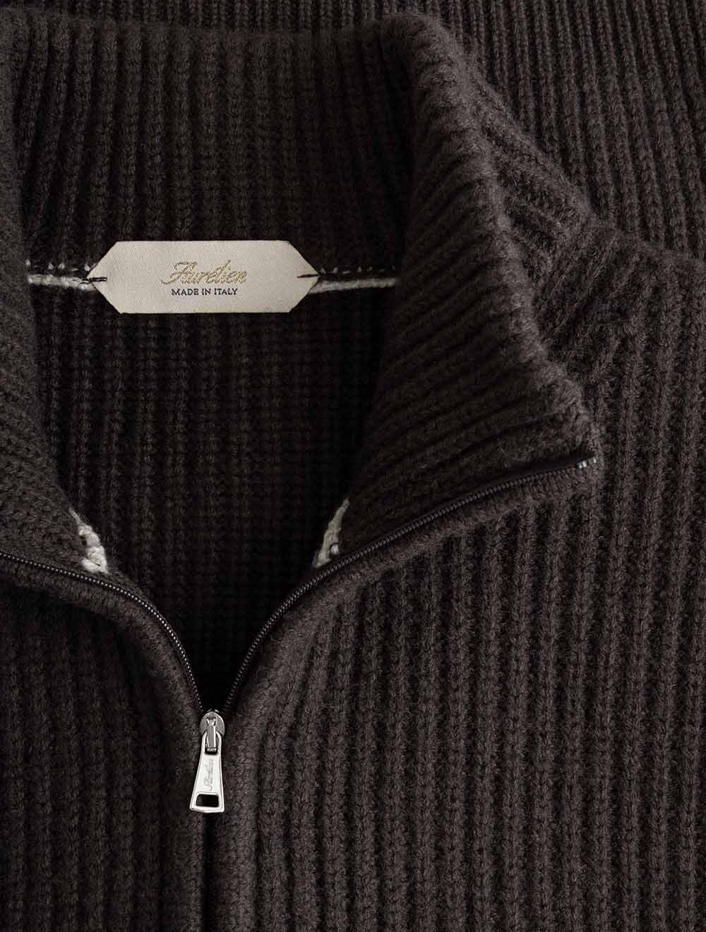 02130000 BROWN 200 E365 Aurelien Ribbed Full Zip Cardig — 7S8A1676.jpg