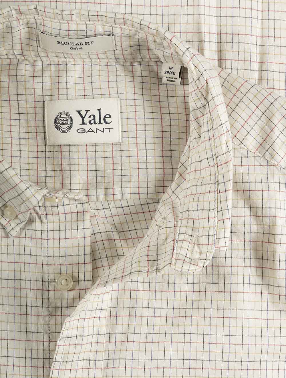 3262101A26 CREAM 130 E180 YALE REG OXFORD CHECK SHIRT — 7S8A7449.jpg