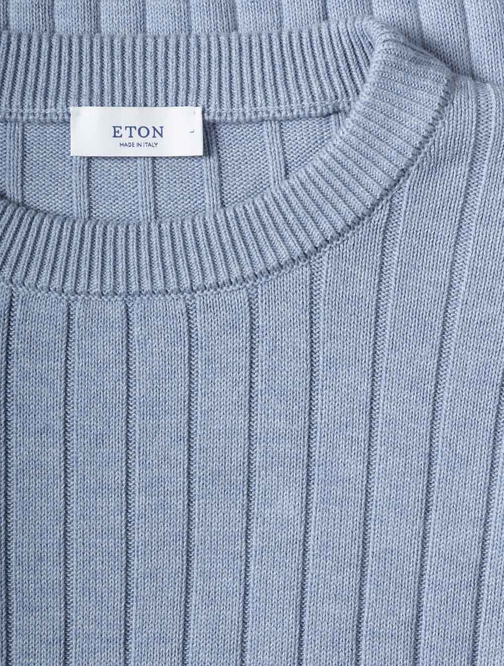 100014390 BLUE 23 E299 ETON Structure Knit Crewneck — 7S8A4021.jpg