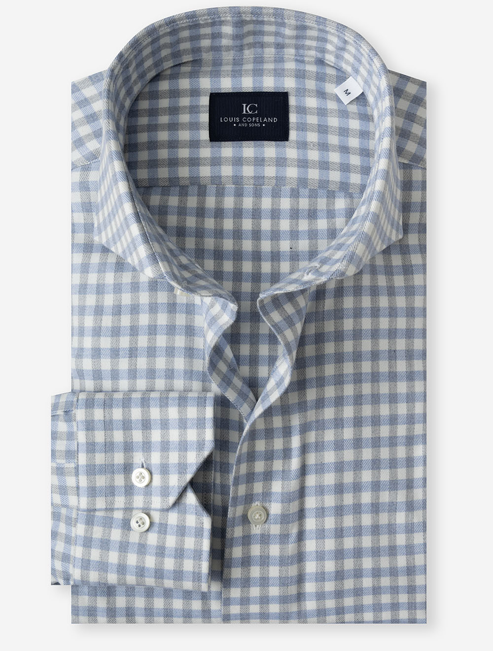 ISCHGL BLUE MIX E199 LC Gingham Check Flannel Shirt — 7S8A3852.jpg