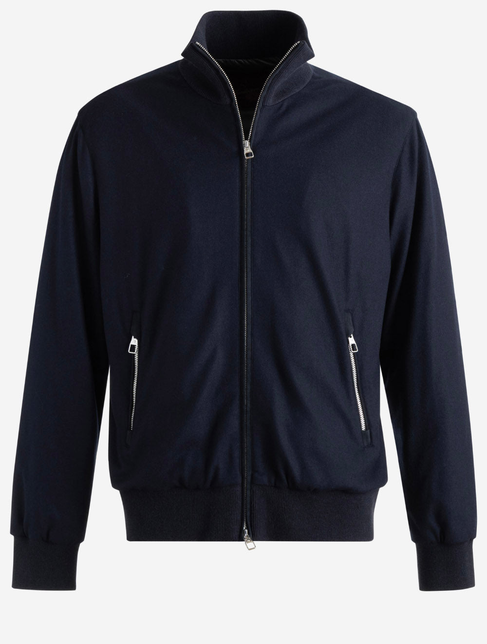 F11MUCX994 NAVY 89 E1049 Montecore Wool Plain Blouson — 7S8A2682.jpg