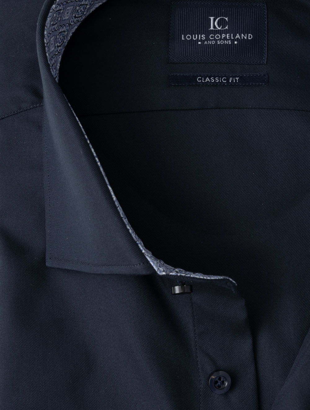 FLAINEGCF NAVY E219 LC Classic Plain Geo Inlay Shirt — image-02.jpg