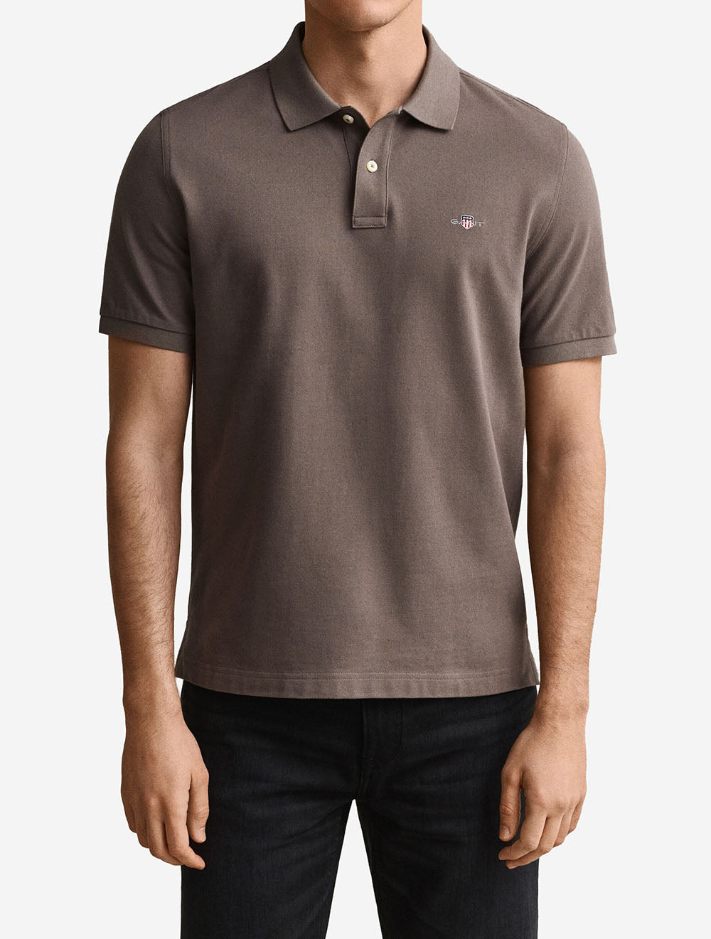 2210A26 TAUPE 260 E100 CLASSIC REGULAR POLO SHIRT — 2 2210A26 TAUPE 260.jpeg