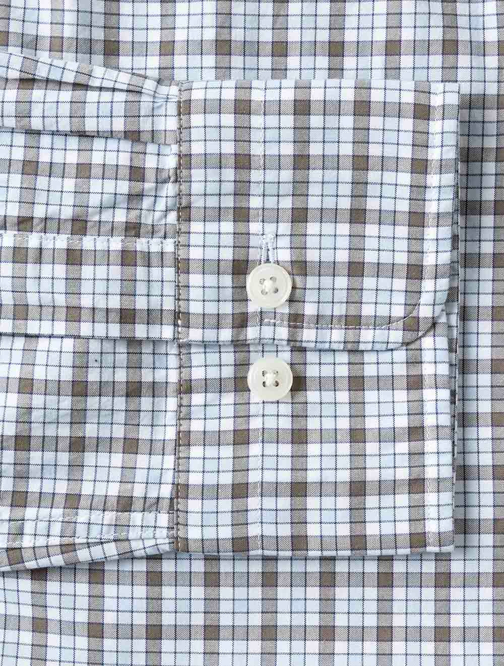 3262002A26 TAUPE 260 E110 REG POPLIN CHECK SHIRT — 7S8A5450.jpg