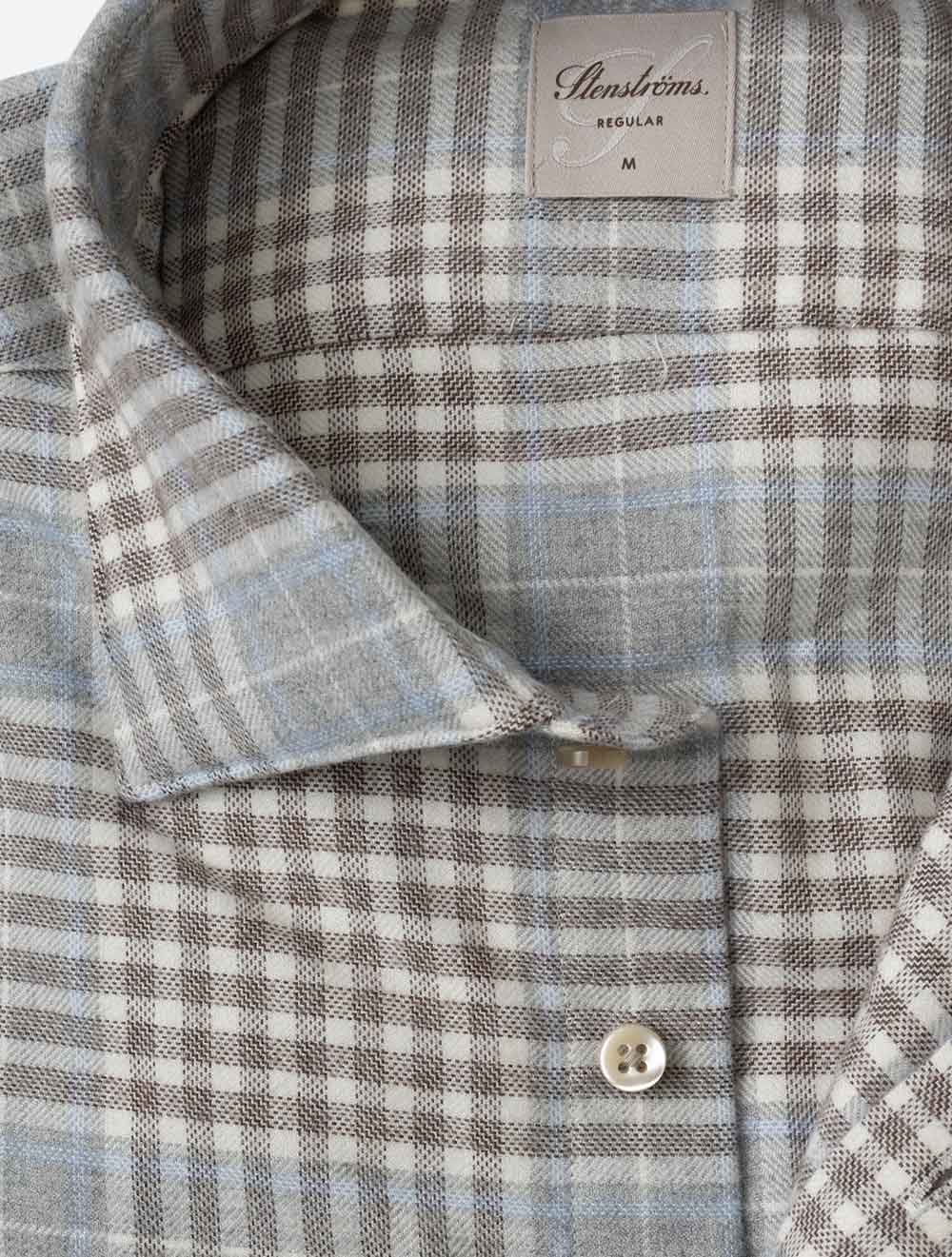 6127119251 GREY 313 E219 Stenstroms Regular Check Shirt — 7S8A9397.jpg