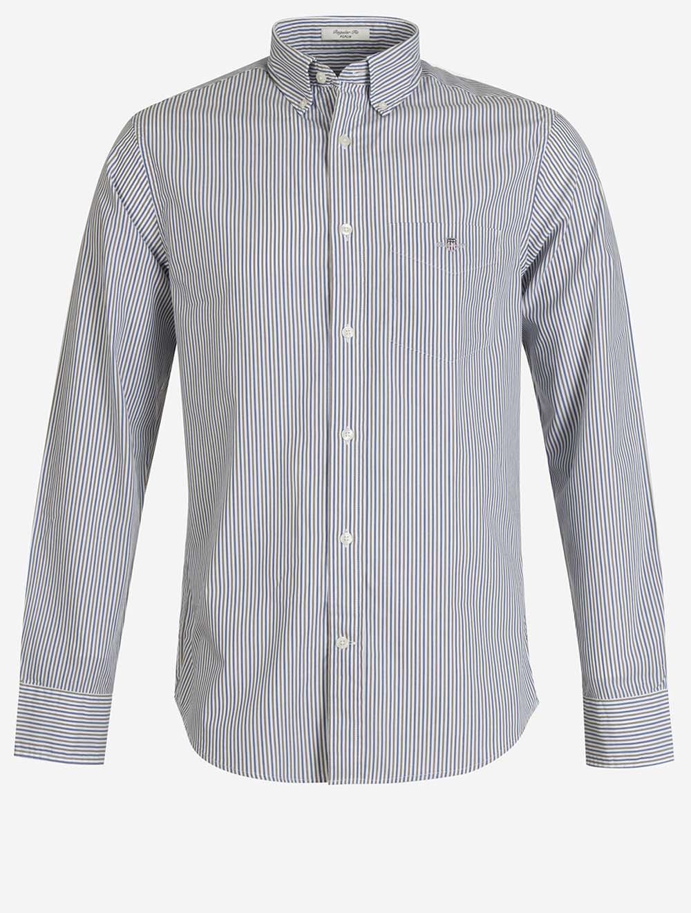 3262001A26 TAUPE 260 E110 REG POPLIN STRIPE SHIRT — 7S8A5423.jpg