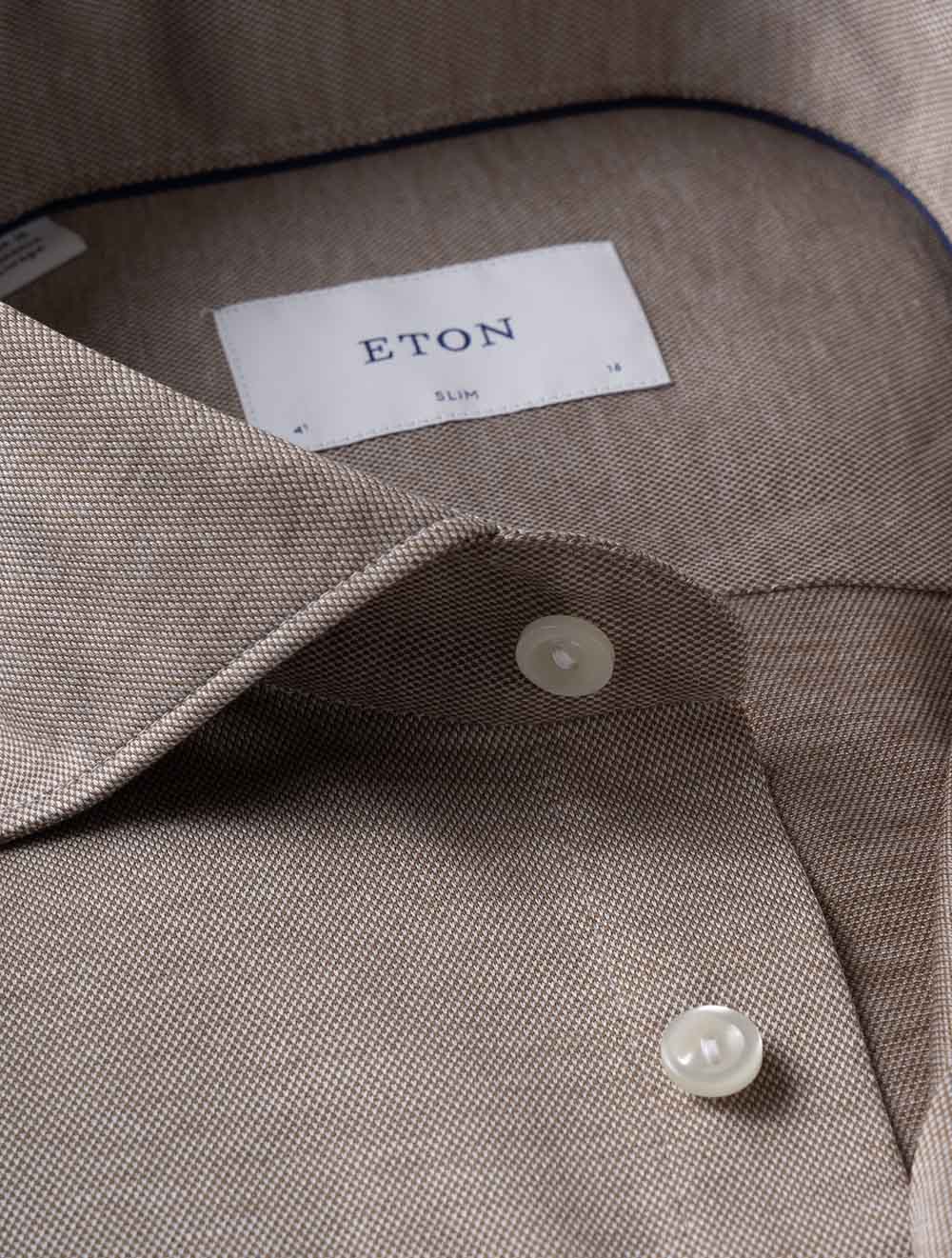 100014987 BROWN 37 E239 ETON Slim Jacquard Knit Shirt — 7S8A7910.jpg