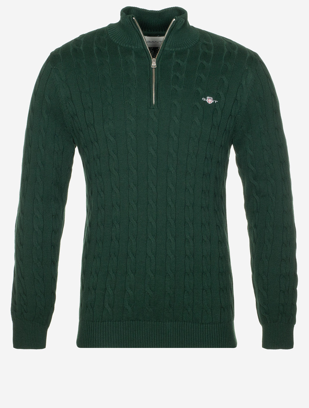 8050603A26 GREEN:374 E150 CABLE KNIT HALF ZIP SWEATER — 1 276A5925.jpg