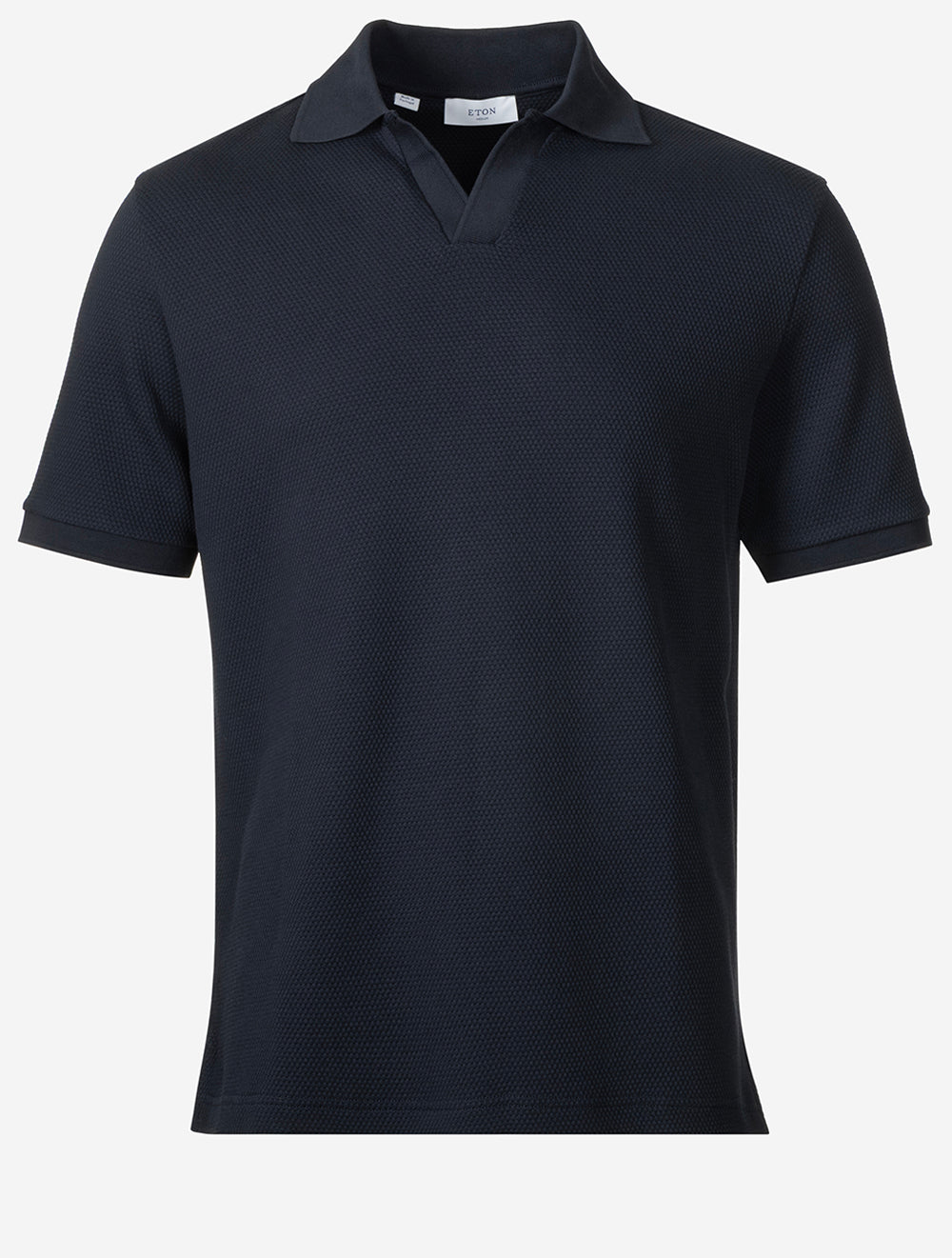 100014580 NAVY 28 E209 ETON Open Collar SS Knit Polo — 7S8A2524.jpg