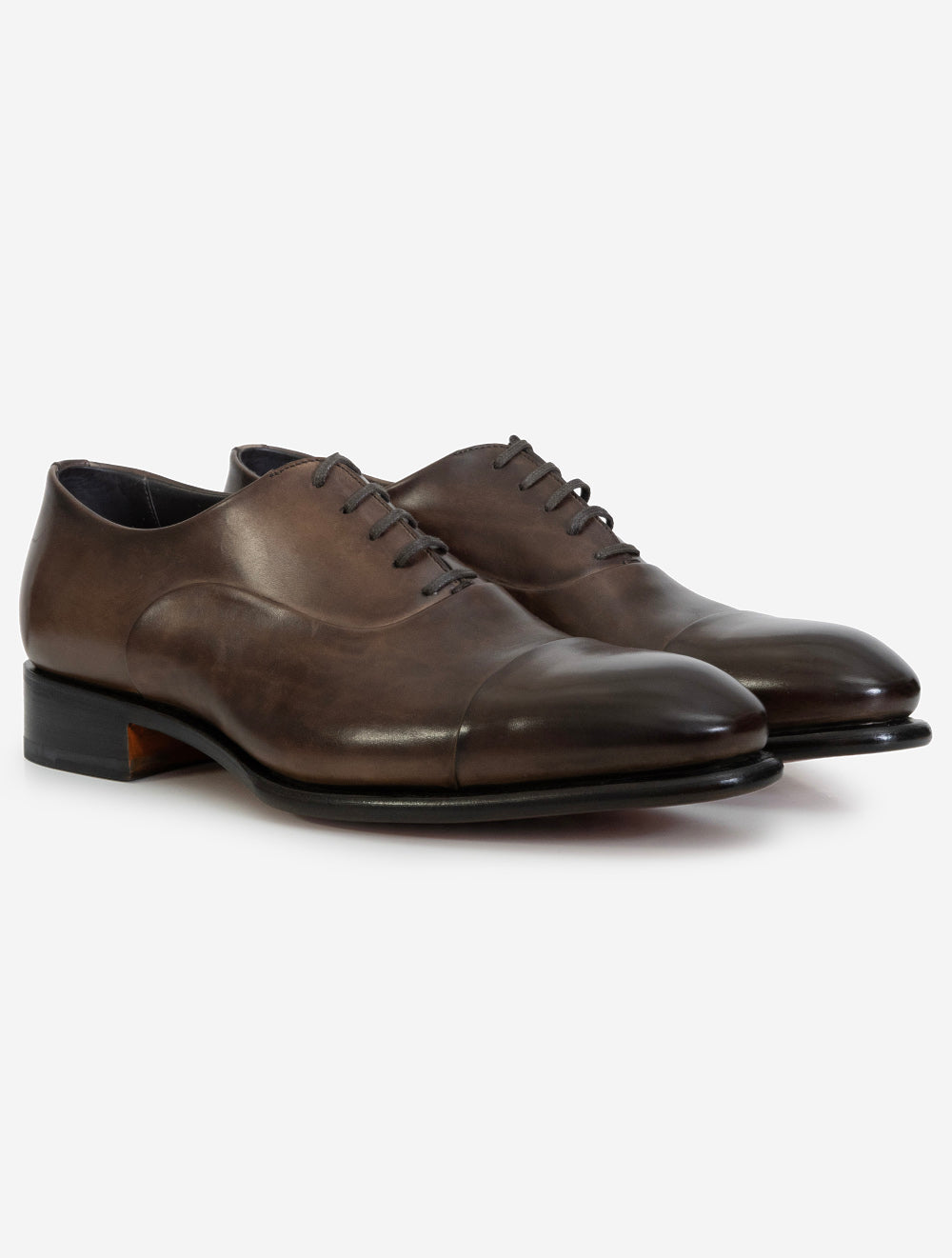 MCCR12621 LBROWN T50 E859 SANTONI Oxford Toe Cap Shoe — 7S8A6553.jpg