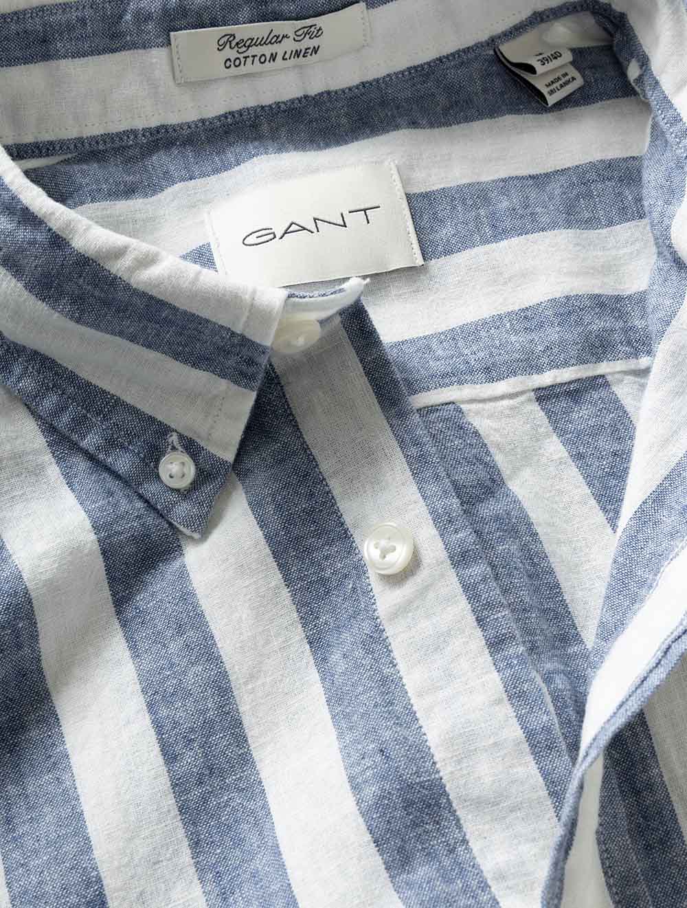 3260020S26 BLUE 442 E110 REG COTTON LINEN STRIPE SS SHIRT — 7S8A5176.jpg