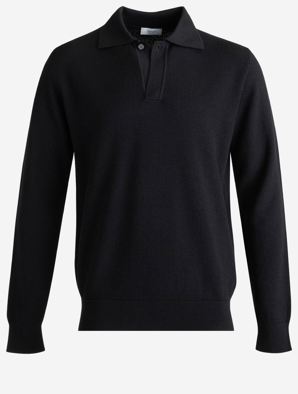100015020 BLACK 18 E395 ETON Merino LS Knit Polo — 7S8A1645.jpg