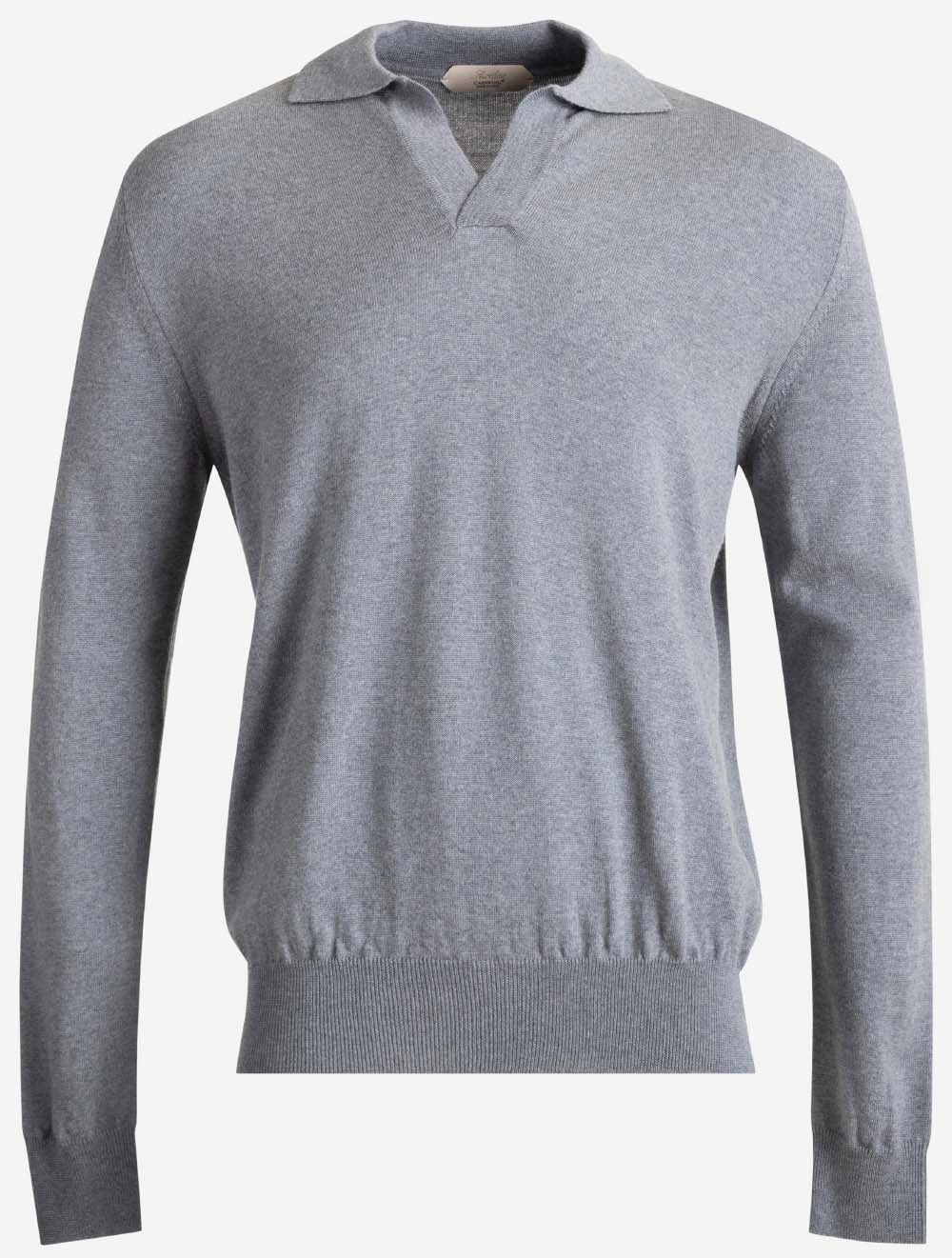 02140003 GREY 021 E185 Aurelien LS Buttonless POLO — 7S8A0958.jpg