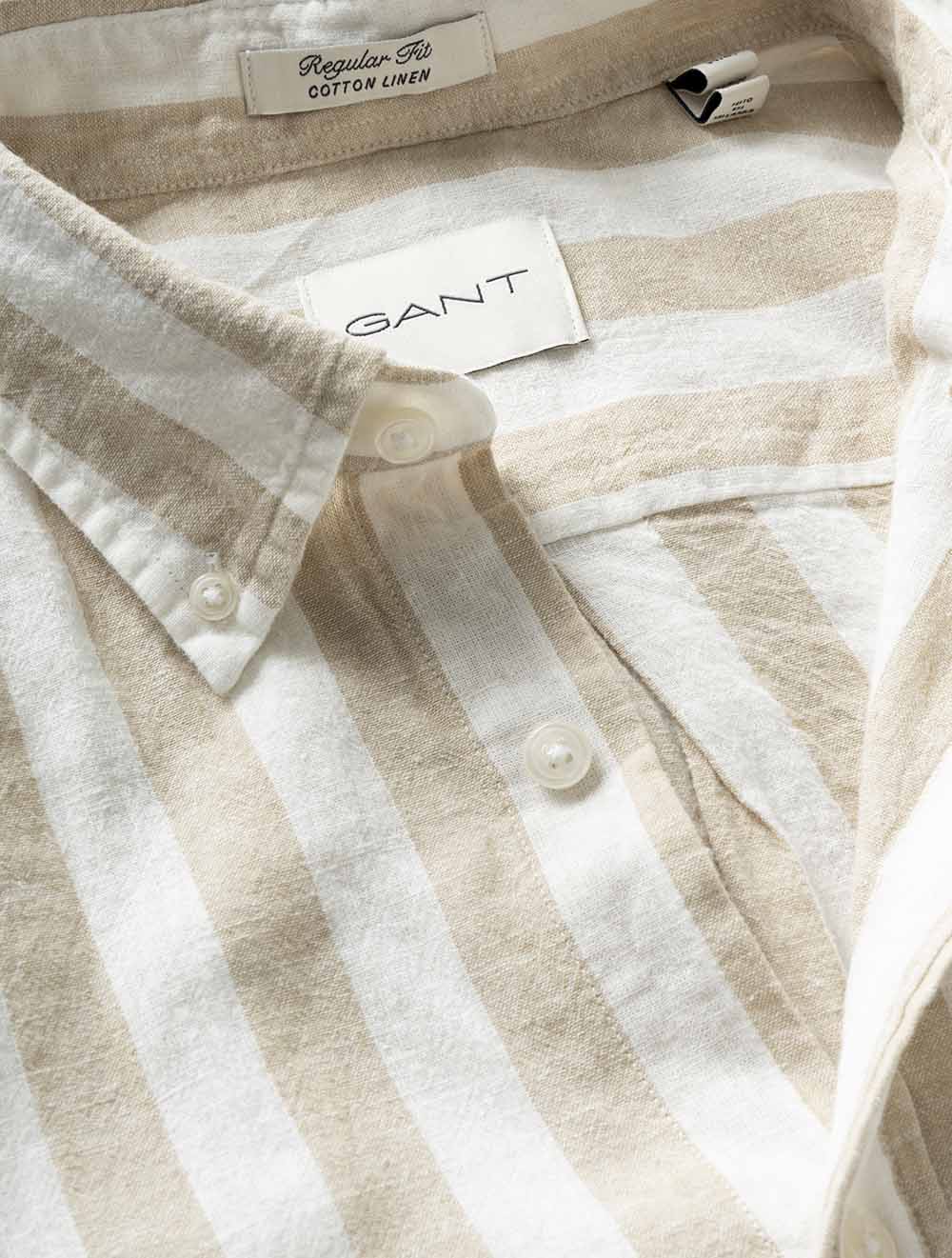 3260020S26 BEIGE 200 E110 REG COTTON LINEN STRIPE SS SHIRT — 7S8A5181.jpg