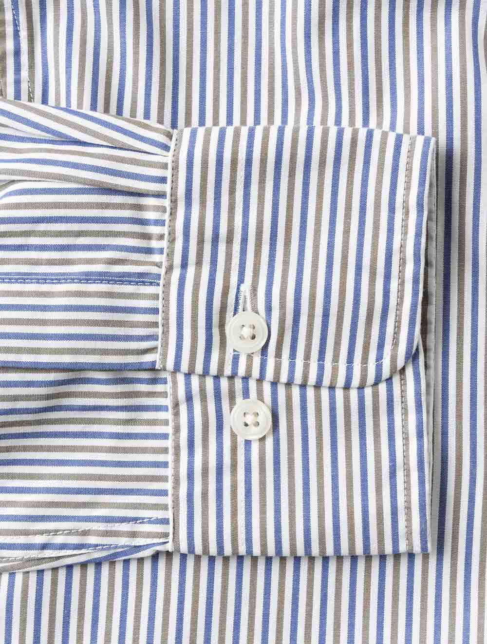 3262001A26 TAUPE 260 E110 REG POPLIN STRIPE SHIRT — 7S8A5462.jpg